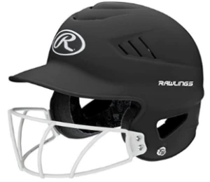 Casco de béisbol con máscara de bateo